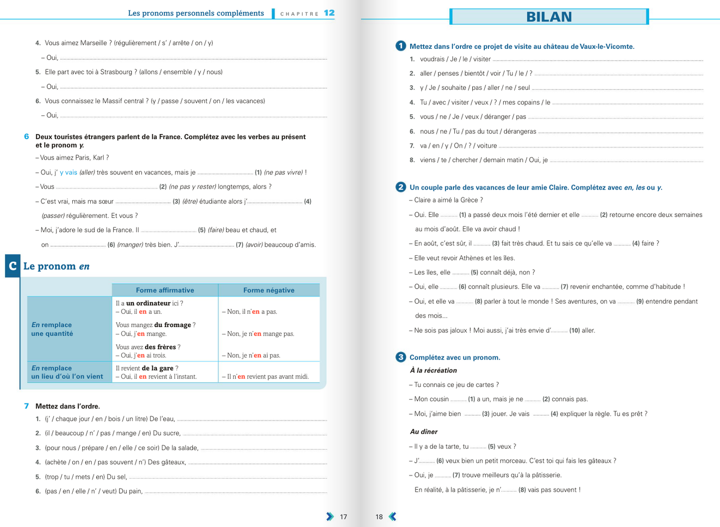🇫🇷En Contexte - Exercices de grammaire A2 文法練習本