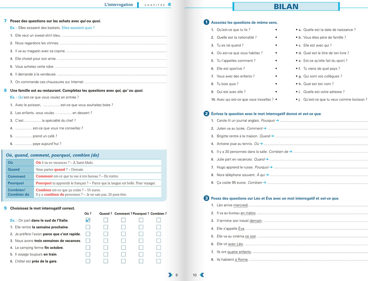 🇫🇷En Contexte - Exercices de grammaire A1 文法練習本
