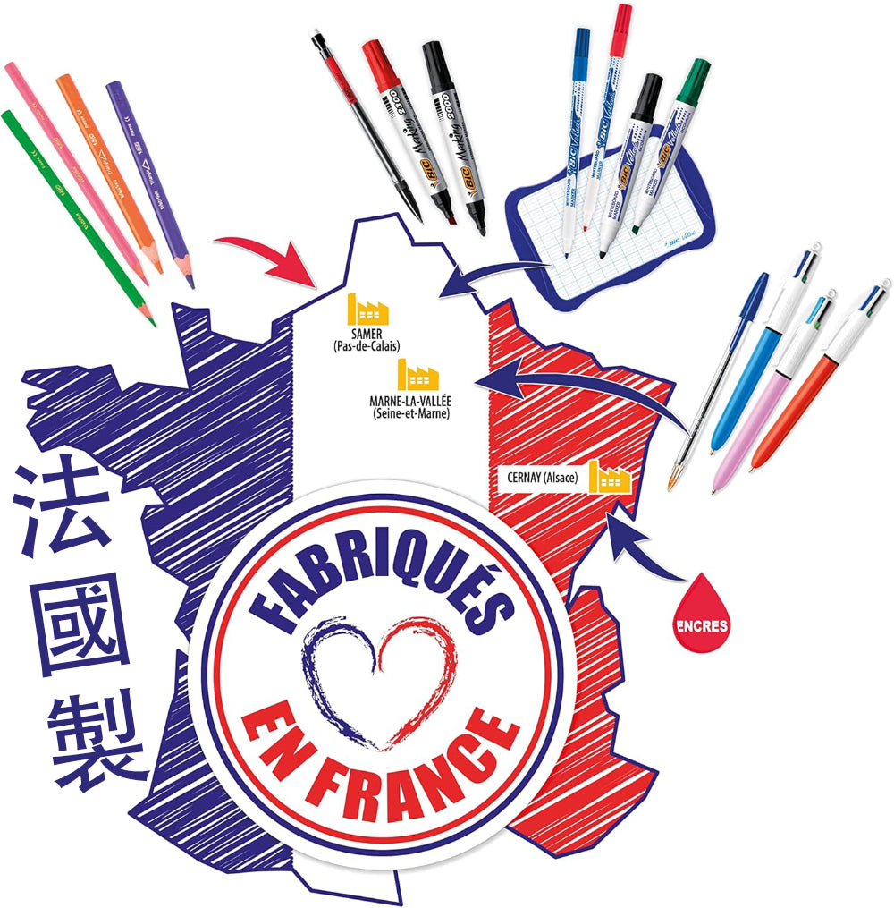 比克4色 BIC 4 colours - Collection 一盒6支 自然款 1mm