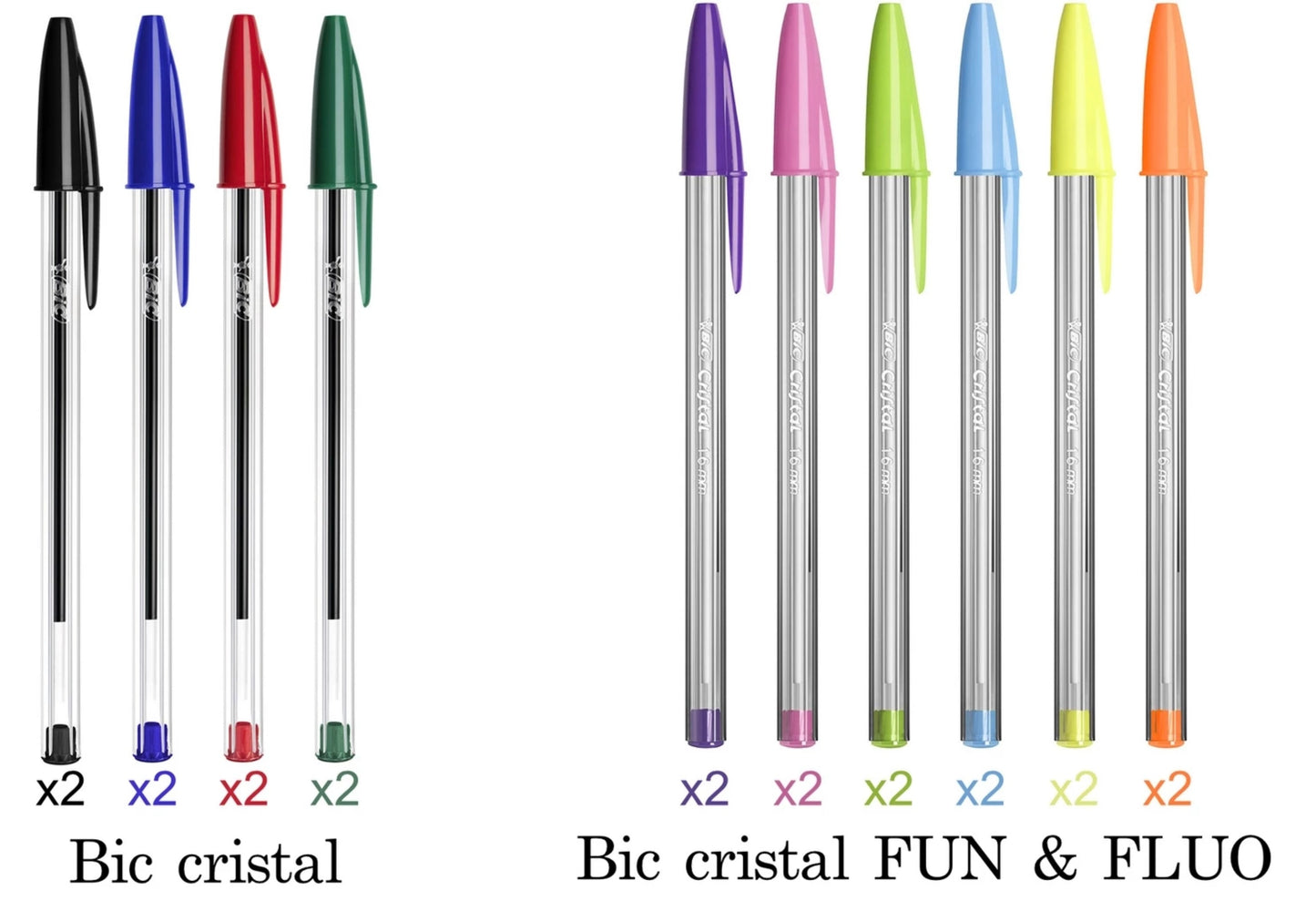 🇫🇷比克BIC Cristal/Fun/FUN FLUO 一盒20色 1mm&1.6mm