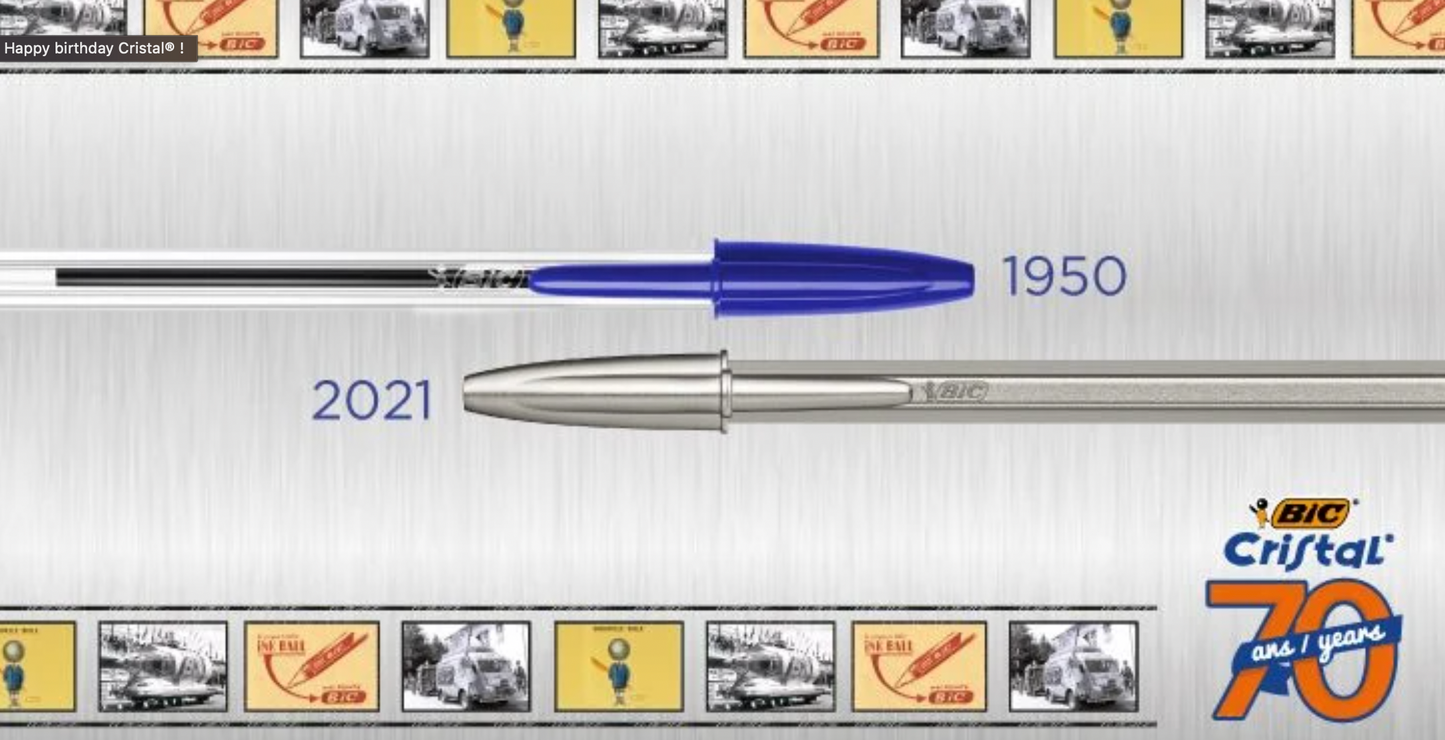 Bic 比克 - Cristal Re'New 1mm 原子筆 - 環保款