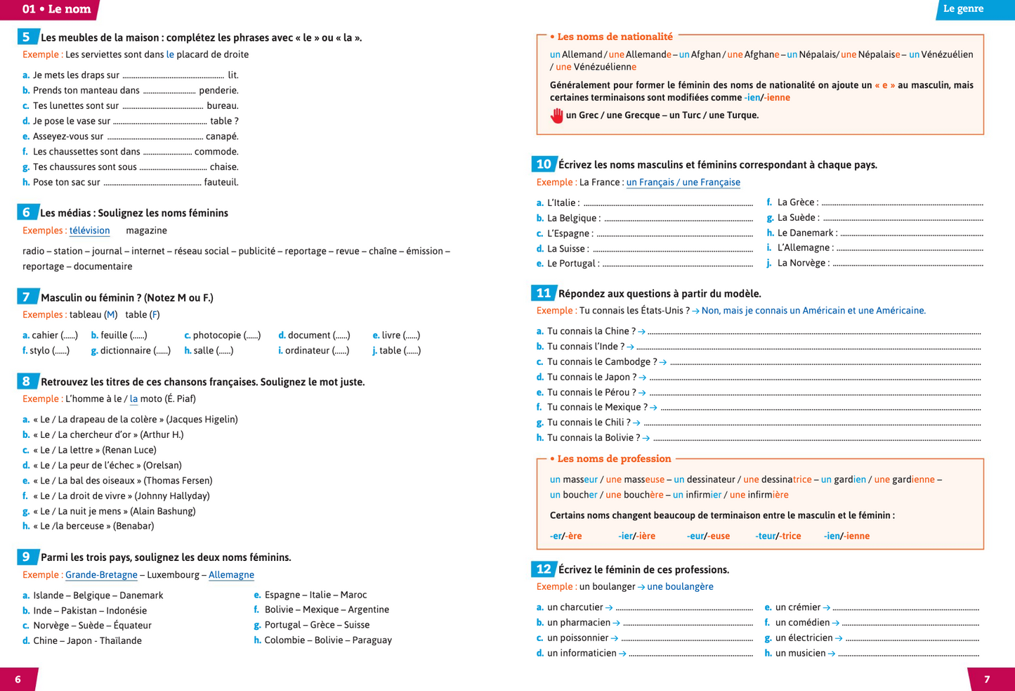 🇫🇷Pratique Grammaire A1/A2 - 法文文法練習書+解答